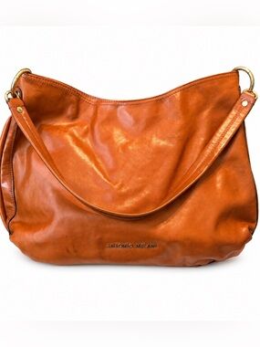 Antonio Melani Cognac Leather Oversized Hobo Shoulder Bag Y2K Boho